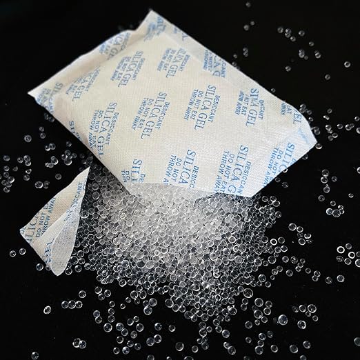 50 Gram 10 Packs Silica Gel Packets - Desiccant Packs for Storage, Food Safe Desiccant for Safes Moisture Control for Foods, 