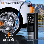 Tire Inflator Portable Air Compressor, Air Pump for Car Tires 150PSI with Digital Pressure Gauge, Auto Shut-Off, 3X Faster Inflation, Cordless Bike Pump for Car, Motorcycle, Bike, Ball