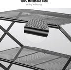 Shoe Rack for Entryway 5 Tier Foldable Shoe Rack Without Assembly Collapsible Metal Shoe Organizer Folding Shoe Storage Rack 
