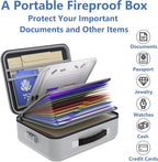 TIGERKING Fireproof Document Box Hard Shell, Fire Proof File Box for Documents with Combination Lock, File Safe Boxs Fireproo