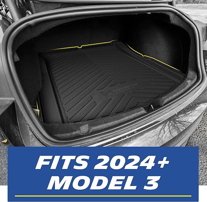 Michelin Premier Series Trunk Liner for 2024-2026 Tesla Model 3 Highland, All-Weather Trunk Mat, Custom Fit, Durable TPE, Cargo Mat, Non-Slip Cargo Liner