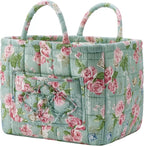 Boho Fabric Storage Basket, Large Capacity Laundry Basket, 12.2'' x 10.23'' x 10.23'' Collapsible Laundry Hamper with Easy Ca