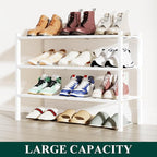 Smiry Shoe Rack, 3 Tier Small Bamboo Shoe Organizer, Stackable Free Standing Wooden Shoe Storage Shelf for Closet, Entryway, 