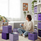 GRANNY SAYS 11 Inch Cube Storage Bins, 6 Pack Cube Storage Organizer with Handles, Storage Cubes for Shelves, Closet, Shelf O