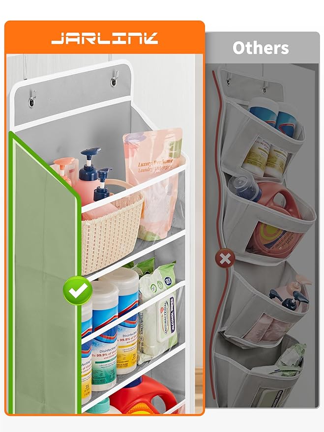 JARLINK Toy Stuffed Animal Storage, Over The Door Organizer W/Clear View Windows, 44lb Load, Baby Toy Storage Organizer for N