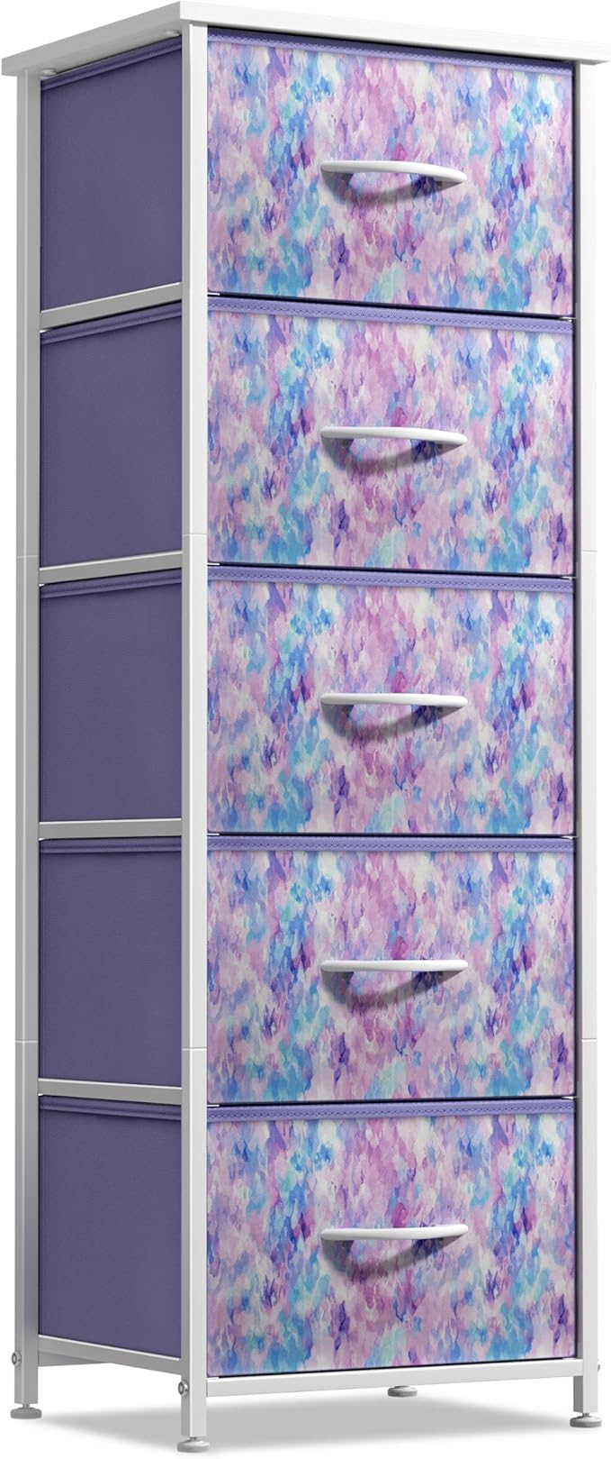 Sorbus Fabric Dresser for Kids Bedroom - Chest of 5 Drawers, Tall Storage Tower, Clothing Organizer, for Closet, for Playroom