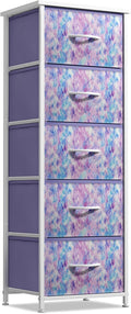 Sorbus Fabric Dresser for Kids Bedroom - Chest of 5 Drawers, Tall Storage Tower, Clothing Organizer, for Closet, for Playroom