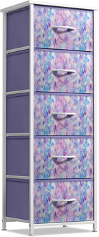 Sorbus Fabric Dresser for Kids Bedroom - Chest of 5 Drawers, Tall Storage Tower, Clothing Organizer, for Closet, for Playroom