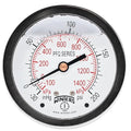 Winters 2-1/2" Dial Size, Liquid Filled Industrial Pressure Gauge, Brass Internals, Stainless Steel Case, Dual Scale 30" Hg-0-200 psi/kPa, 1.5% Acc, 1/4" NPT Back Mount, Pressure and Vacuum Gauge