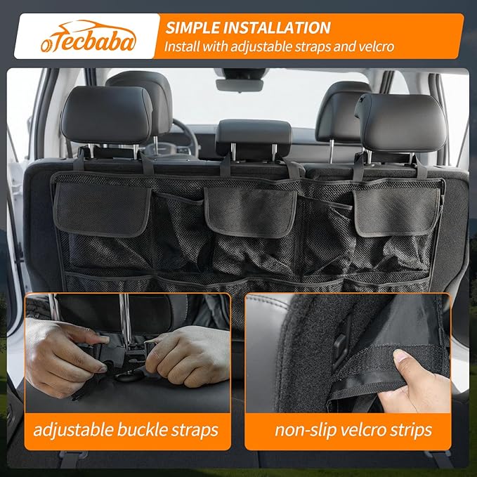 Seat Back Organizer Compatible with 2024-2026 Hyundai Santa Fe 7-Seater 2nd Row Headrest Organizer Seat Back Storage 2025 Santa Fe Accessories