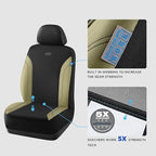 Skechers Car Seat Covers, Work Leather Seat Covers 5-Times Stronger Built-in Webbing, Oxford Fabric Front Seat Cover, Airbag 
