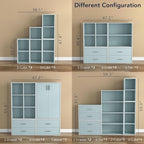 Homes: Inside + Out Apexa 4-Cube Storage Organizer Shelves, Stackable Wood Bookcase Fits Cubby Bins for Organization, Dorm Te