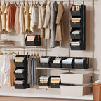 Homsorout Hanging Closet Organizer 4 Tier - Clothes Hanging Shelves, Space-Saving Closet System, Fabric Storage Bins Bedroom 