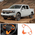 TOYCIDFG Steering Wheel Cover Trim Compatible with Ford Maverick 2022-2025 Car Interior Decoration Accessories (Orange)
