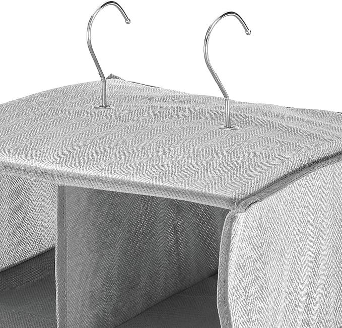 mDesign Soft Fabric Closet Organizer - Holds Shoes, Handbags, Clutches, Accessories - Large, 20 Shelf Over Rod Hanging Storag