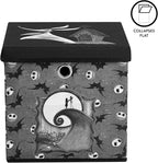 The Nightmare Before Christmas Collapsible Storage Cube with Removable Lid,10"x10"x10" Fabric Organizer Bin for Essentials