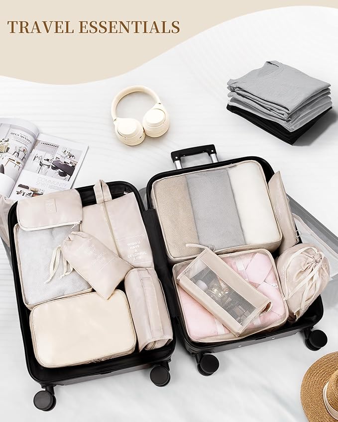 Packing Cubes 11 PCS, Mesh Breathable Luggage Organizers Bags, Packing Organizers, Durable Travel Essentials Bags Set, Travel