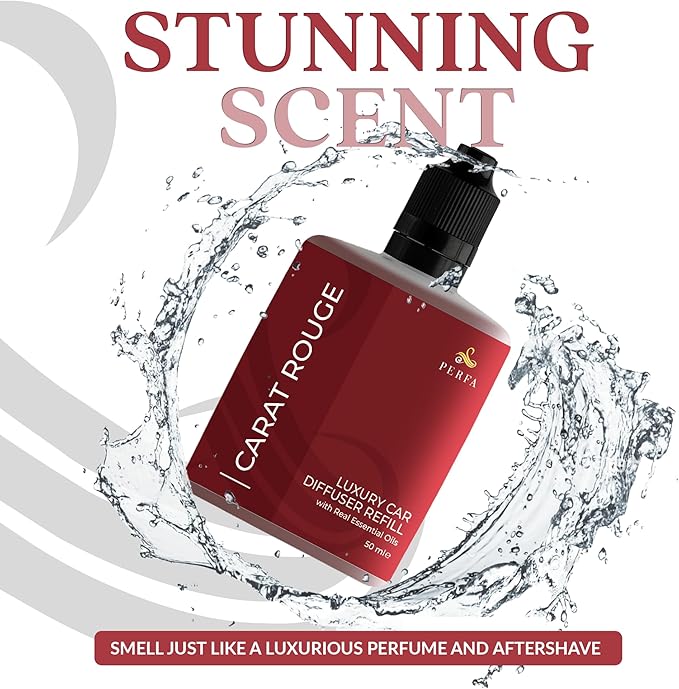 Carat Rouge Car Air Fresheners (Refill) | Affordable Fragrance for Women | 50ml Diffuser Refill with 3-Month Long-Lasting Aro