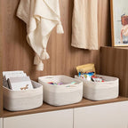 OIASKET Storage Baskets for Organizing 3 Pack, Woven Baskets for Shelves, Closet Organizer Bins Empty Gift Basket Toy Storage