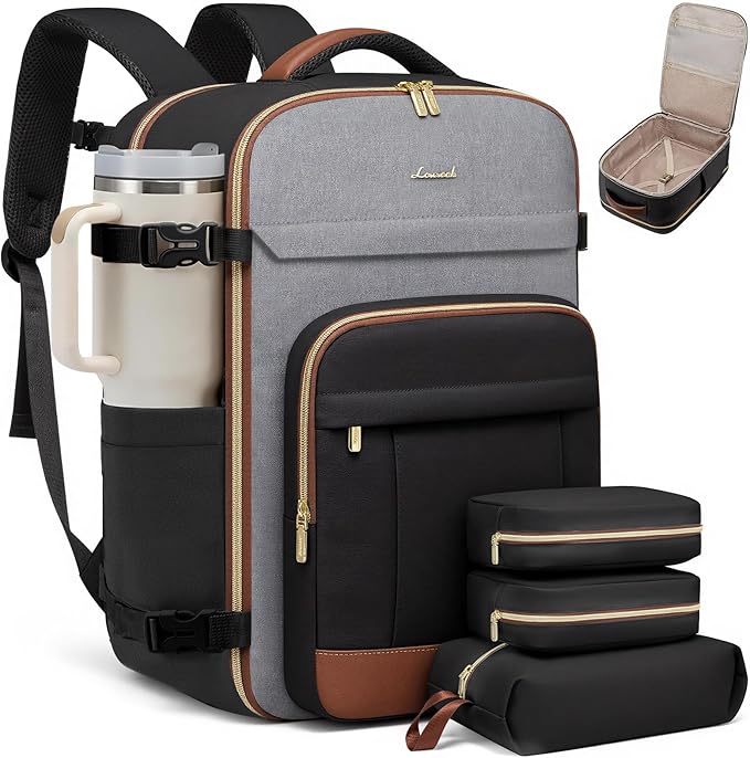 LOVEVOOK Travel Backpack for Women & Men - 17.3 Inch Carry On Backpack & Personal Item Backpack for Airlines, Spacious and Du