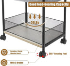 3-Tier Baby Diaper Caddy Organizer and Storage Cart, Mobile Metal Utility Cart with Rolling Wheels for Nursery Essentials wit