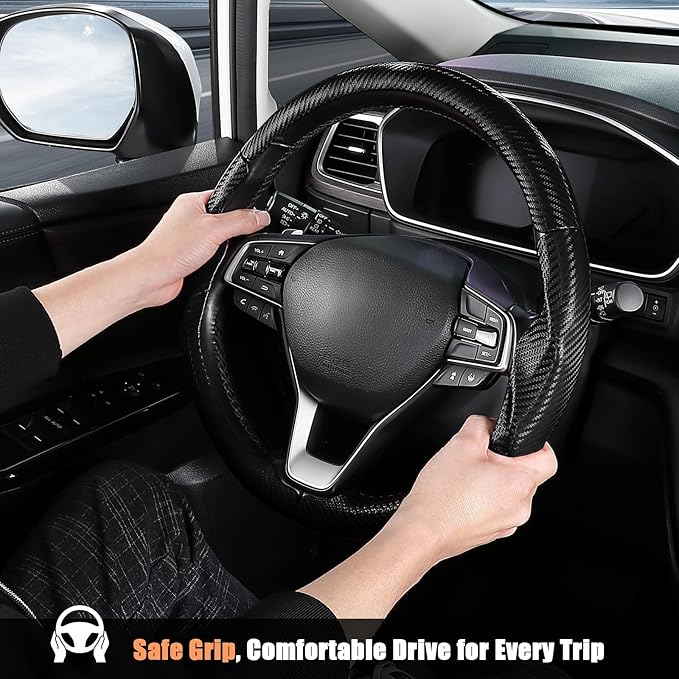 Aimato Customized Steering Wheel Cover for Honda Accord 2018-2022/Insight 2019-2022, Thin,Anti-Slip,Scratch-Resistant Exclusive Car Accessory for Honda, Matte Black