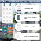 Family Document Organizer Guide, Filing System with Step-by-Step Instructions for Estate Planning, Personal Records, Next of 