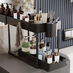 2 Pack Under Sink Organizers and Storage, 2-Tier Sliding Cabinet Organizer Drawer for Bathroom and Kitchen – Multi-Purpose Ca
