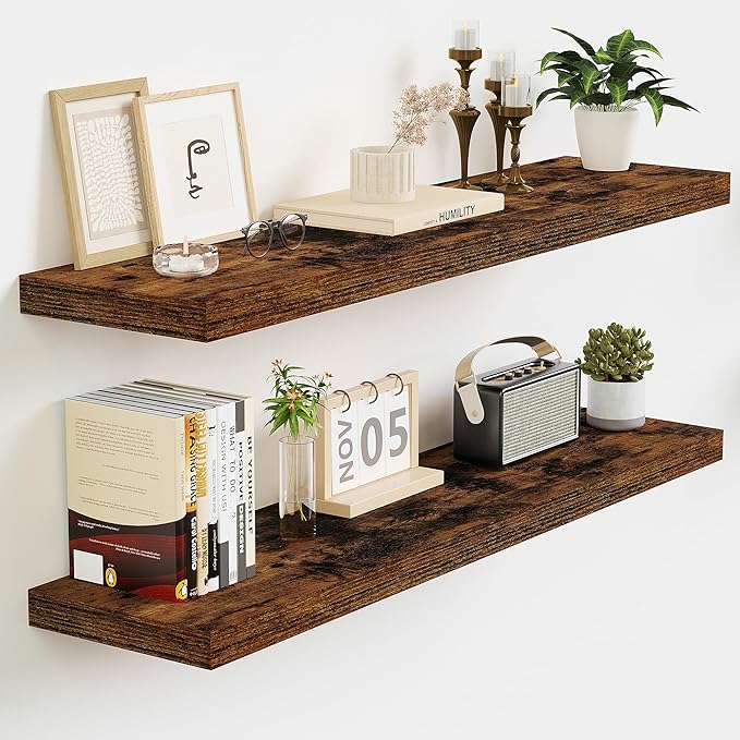 Vivelove Floating Shelves for Wall Mounted, 32 Inches Long Shelves, Display Shelf for Bathroom Living Room Kitchen Bedroom Of