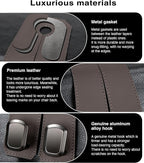 Luxurious Leather Car Purse Holder Hooks - 2PCS Multifunctional Headrest Hangers for Seat Back Storage (Brown)