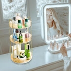 360 Rotating Makeup Organizer - Large Capacity Spinning Perfume & Cosmetic Skincare Holder for Vanity & Countertop (Vibrant O