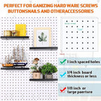 Beeveer 4 Pcs Pegboard Shelves Wall Organizer Brackets Pegboard Steel Tray Accessories Organizing Tools for Craft Garage Nurs