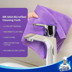 MR.SIGA Microfiber Cleaning Cloths, All-Purpose Microfiber Towels, Streak Free Cleaning Rags, Pack of 12, Purple, Size 32 x 3