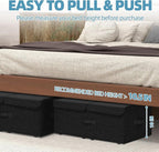 Under Bed Storage Container with Wheels, 2 Pack 10" High Deep Underbed Rolling Box Storage Bins Drawers with Lids for Bedroom