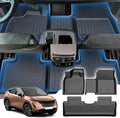 Sunsdrew Floor Mats for 2023-2026 Nissan Ariya Accessories, All Weather Floor Liners Front Rear 2 Rows Car Mats TPE Rubber Raised Edge