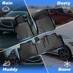 Sunsdrew Floor Mats for 2012-2015 Honda Civic Sedan, All Weather Car Mats Front Rear 2 Rows Floor Liners for Civic Accessories TPE Rubber Raised Edge (Not for Coupe)