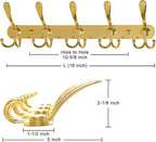 Dseap Coat Rack Wall Mounted - 5 Tri Hooks, Heavy Duty, Stainless Steel, Metal Coat Hook Rail for Coat Hat Towel Purse Robes 