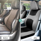 FH Group Universal Fit Gray Black Automotive Seat Covers Combo Set with Steering Wheel Cover and Seat Belt Pad fits Most Cars