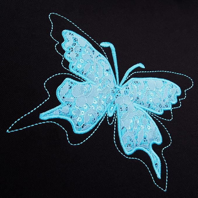 Flying Banner Butterfly car seat Covers ful Set Fashion Universal Lady Woman Female Rear Bench Split Colorized (Mint Blue, 2 