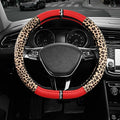 Road Comforts Leopard Steering Wheel Cover for Women, Cute Anti-Slip Microfiber Leather, Fits D Shape Flat Bottom Steering Wh