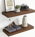 24 Inch Floating Shelves for Wall, 8 Inch Deep Floating Shelf for Storage & Display, Rustic Wall Mounted Shelf with Invisible