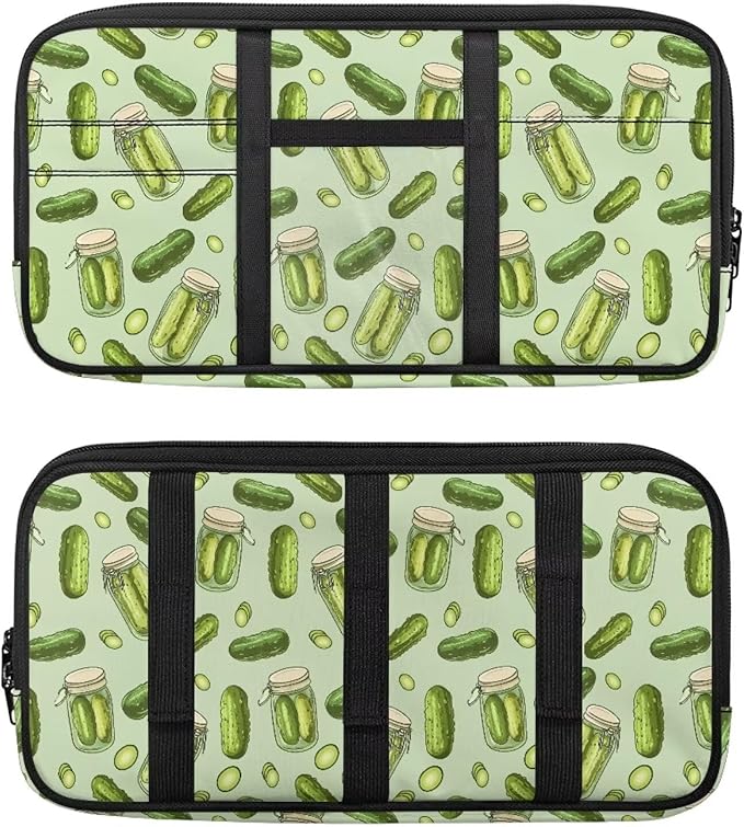 Funny Cucumber Car Sun Visor Organizer Fashion Car Sun Visor Storage Bag with Card Holder Easy to Store Universal Size Fit for Most Cars SUV