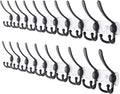 Dseap Coat Rack Wall Mount - 38” Long 10-Tri-Hooks Heavy Duty Coat Hanger Rail Wall Hooks for Hanging Coats Hats Clothing Clo