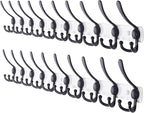 Dseap Coat Rack Wall Mount - 38” Long 10-Tri-Hooks Heavy Duty Coat Hanger Rail Wall Hooks for Hanging Coats Hats Clothing Clo