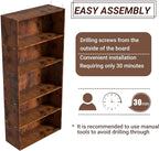 Wooden 5 Tier Book Shelf,5 Cube Storage Organizer,5 Tier Low Bookcase Storage Display Organizer, 54 Inch Versatile Cubes Shel