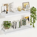 Vivelove White Floating Shelves 12 Inches Deep, [Wood Grain Texture] 24x12 Floating Shelves for Wall with Invisible Brackets,
