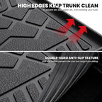 LASFIT Floor Mats & Cargo Mat for Jeep Wrangler JK 2014-2018 Unlimited 4-Door (NOT for JL or 2-Door) All Weather TPE Custom Fit Car Mats Floor Liners Cargo Liner Cargo Mat Black