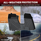 LASFIT Floor Mats & Trunk Mat for Honda CR-V 2007-2011 EX-L EX LX SE, All Weather TPE Custom Fit Floor Liner,1st & 2nd Row & Trunk Liner Full Set, Black