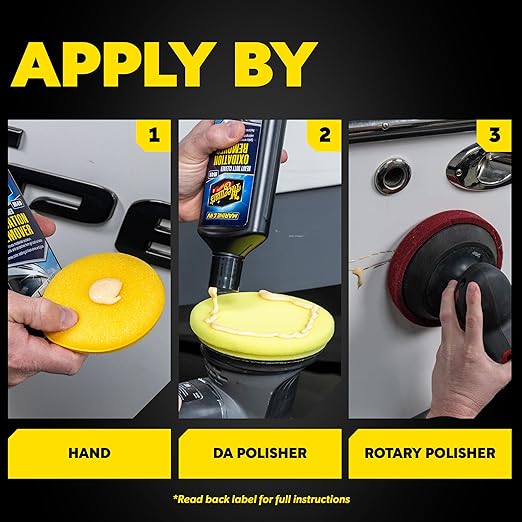Meguiar's M4916 Marine/RV Heavy Duty Oxidation Remover, Oxidation, Water Spot, Stain, and Boat Scratch Remover for Vehicles with Gel Coat and Fiberglass Surfaces, 16 Oz - Packaging may vary