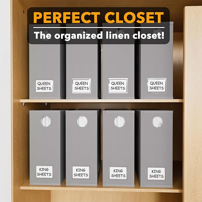 SpaceAid 8 Pack Bed Sheet Organizers and Storage, Foldable Sheet Organizer for Linen Closet, Sheets Set Folder Keeper with Wi